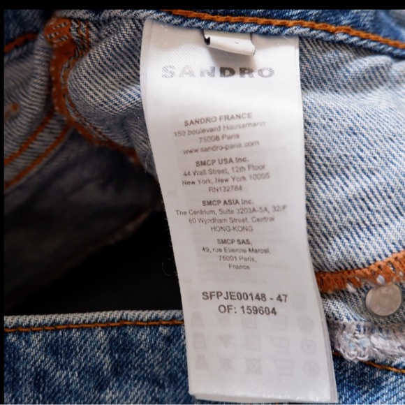 SOLD- SANDRO TROMPE L'ŒIL MOM JEANS - Picture 9 of 9